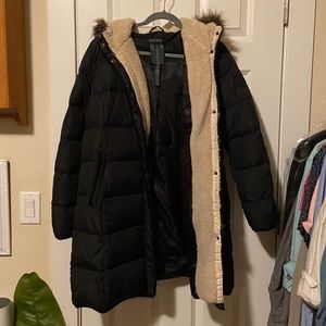 Ralph Lauren mid-length down coat black, large